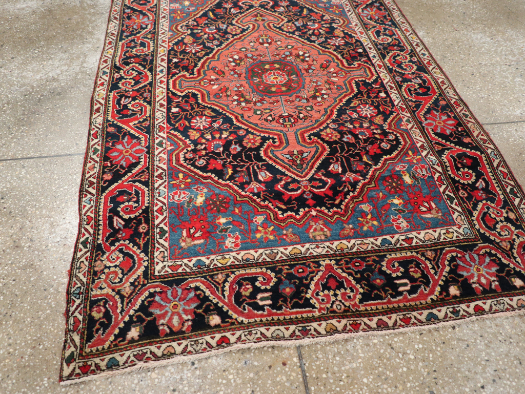 Antique Persian Sarouk Throw Rug, No.31327 - Staging