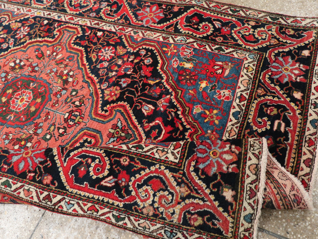Antique Persian Sarouk Throw Rug, No.31327 - Staging