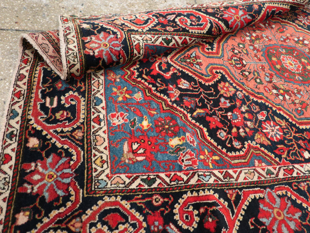 Antique Persian Sarouk Throw Rug, No.31327 - Staging