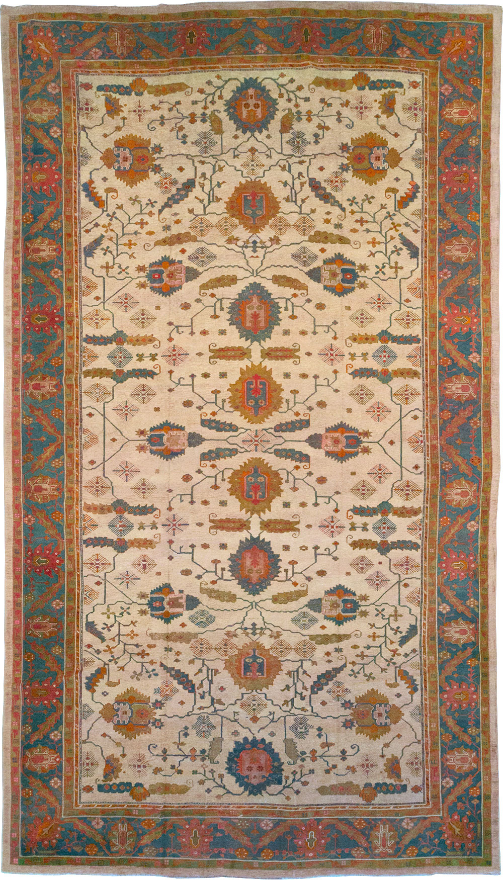 Antique Turkish Oushak Oversize Carpet, No.31328 - Staging
