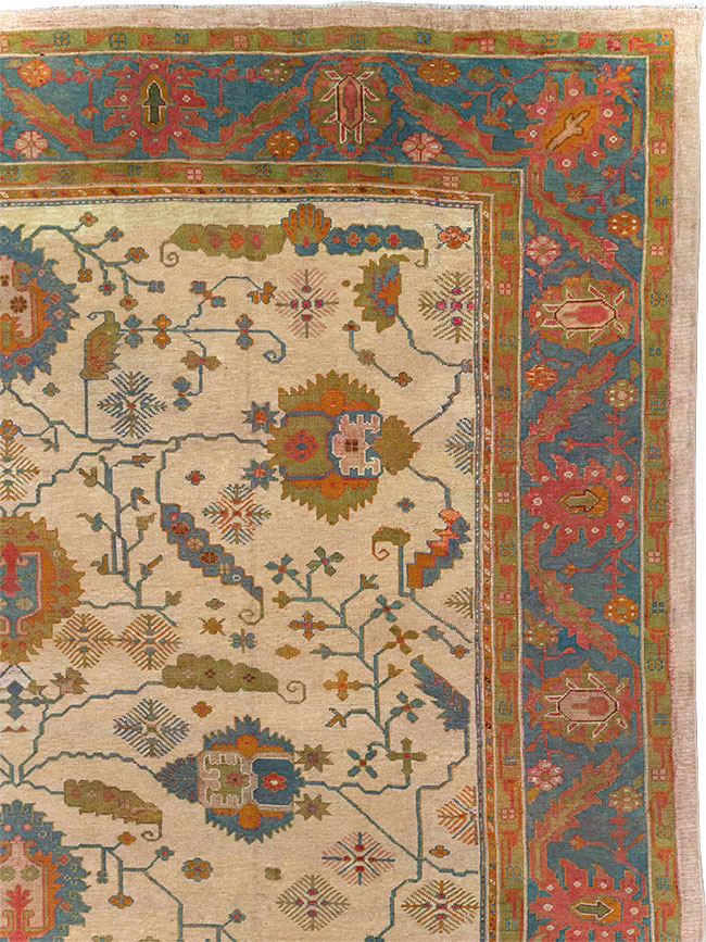 Antique Turkish Oushak Oversize Carpet, No.31328 - Staging
