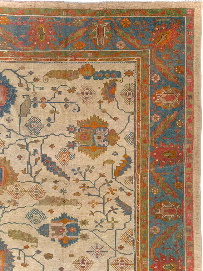 Antique Turkish Oushak Oversize Carpet, No.31328 - Staging