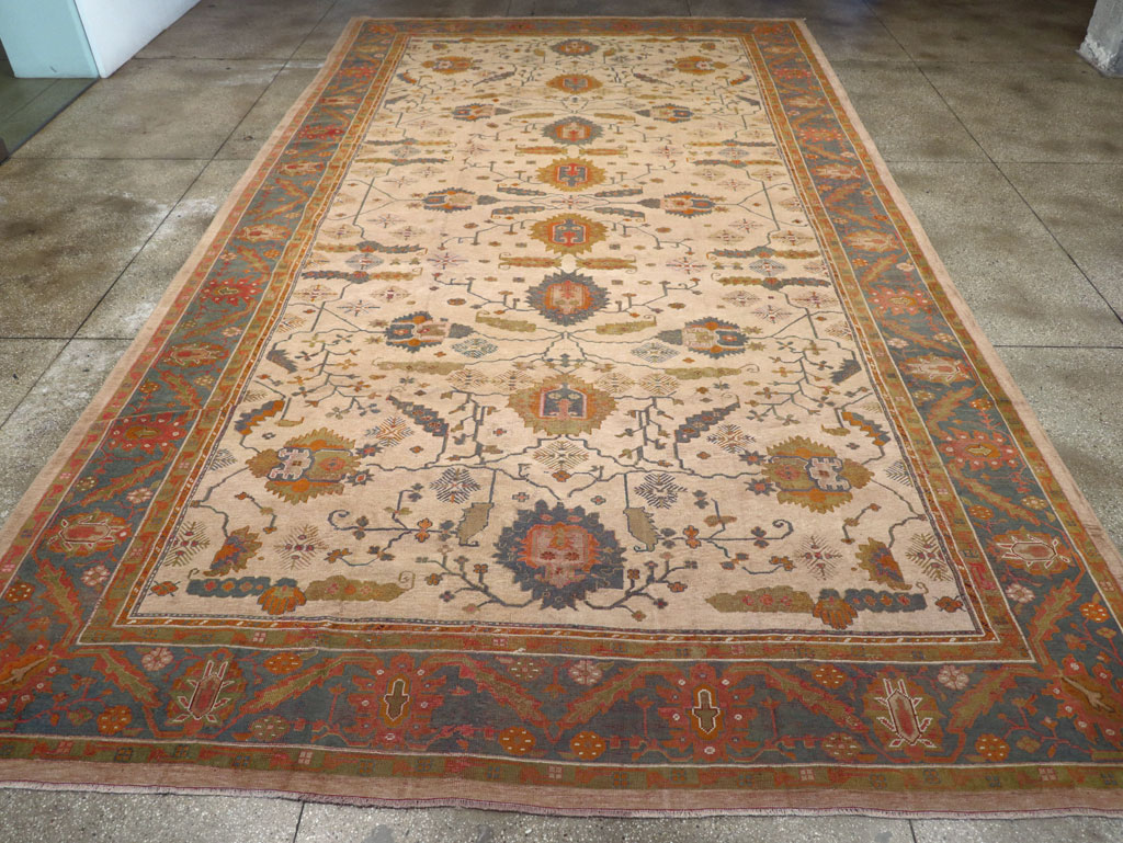 Antique Turkish Oushak Oversize Carpet, No.31328 - Staging