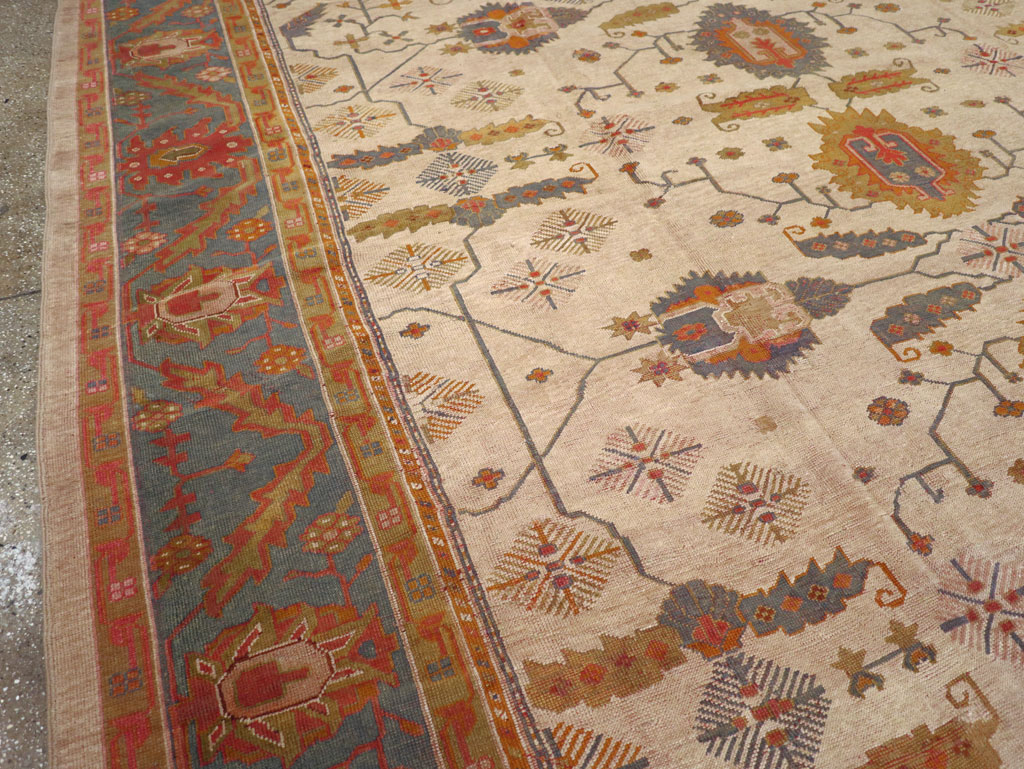 Antique Turkish Oushak Oversize Carpet, No.31328 - Staging