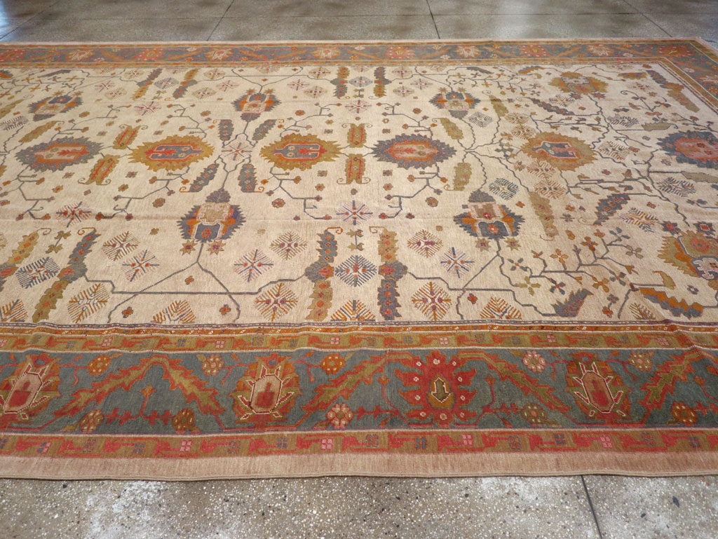 Antique Turkish Oushak Oversize Carpet, No.31328 - Staging