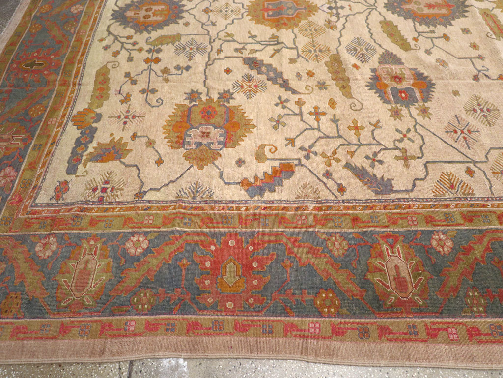 Antique Turkish Oushak Oversize Carpet, No.31328 - Staging