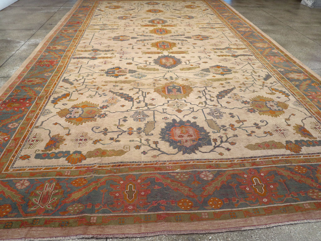 Antique Turkish Oushak Oversize Carpet, No.31328 - Staging