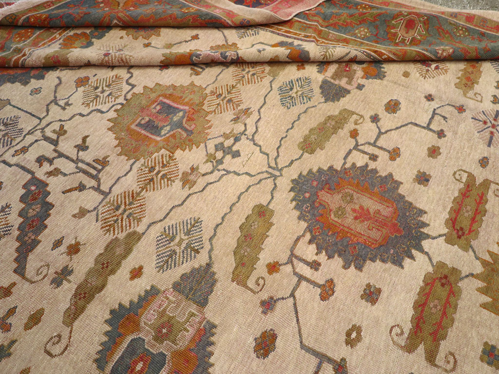 Antique Turkish Oushak Oversize Carpet, No.31328 - Staging
