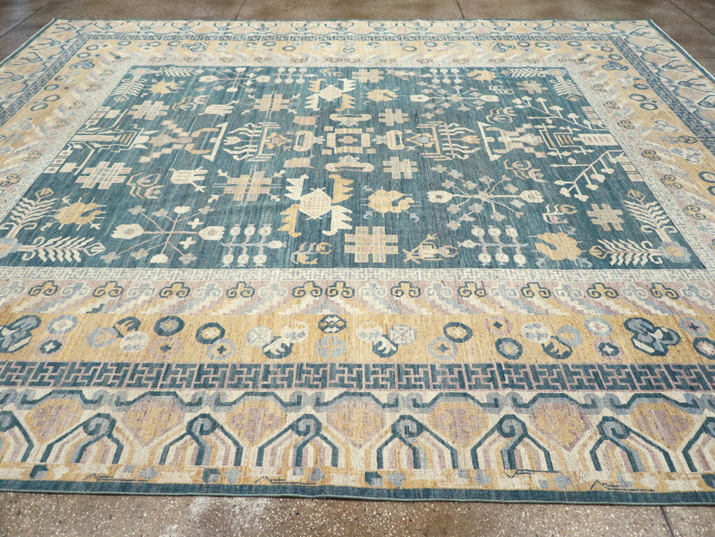 Contemporary East Turkestan Khotan Large Room Size Carpet, No.31330 - Staging