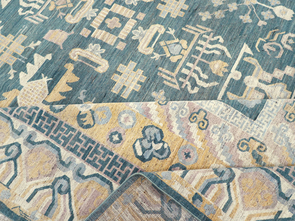 Contemporary East Turkestan Khotan Large Room Size Carpet, No.31330 - Staging