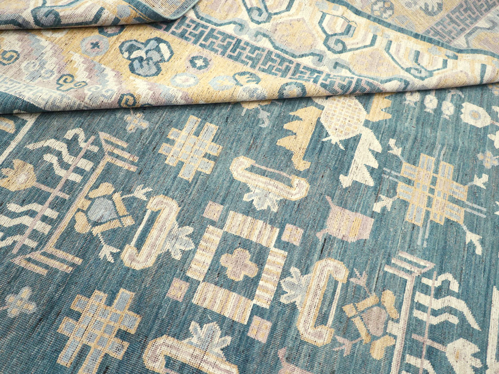 Contemporary East Turkestan Khotan Large Room Size Carpet, No.31330 - Staging