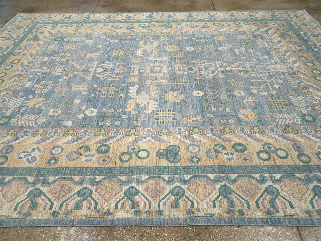 Contemporary East Turkestan Khotan Room Size Carpet, No.31331 - Staging