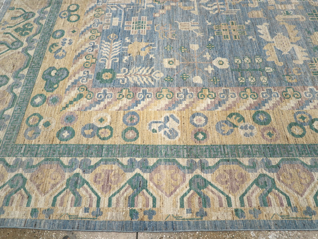 Contemporary East Turkestan Khotan Room Size Carpet, No.31331 - Staging