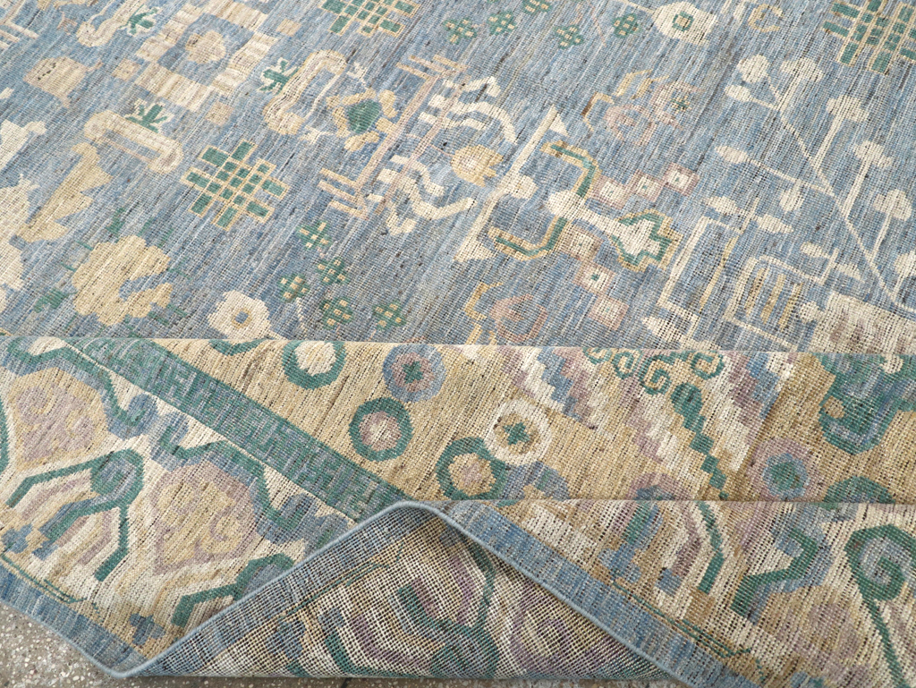 Contemporary East Turkestan Khotan Room Size Carpet, No.31331 - Staging