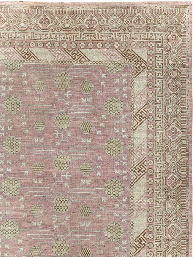 Contemporary East Turkestan Khotan Room Size Carpet, No.31332 - Staging