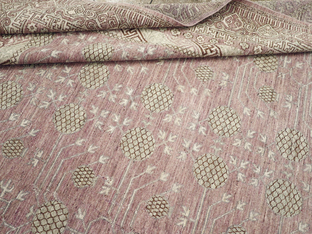 Contemporary East Turkestan Khotan Room Size Carpet, No.31332 - Staging