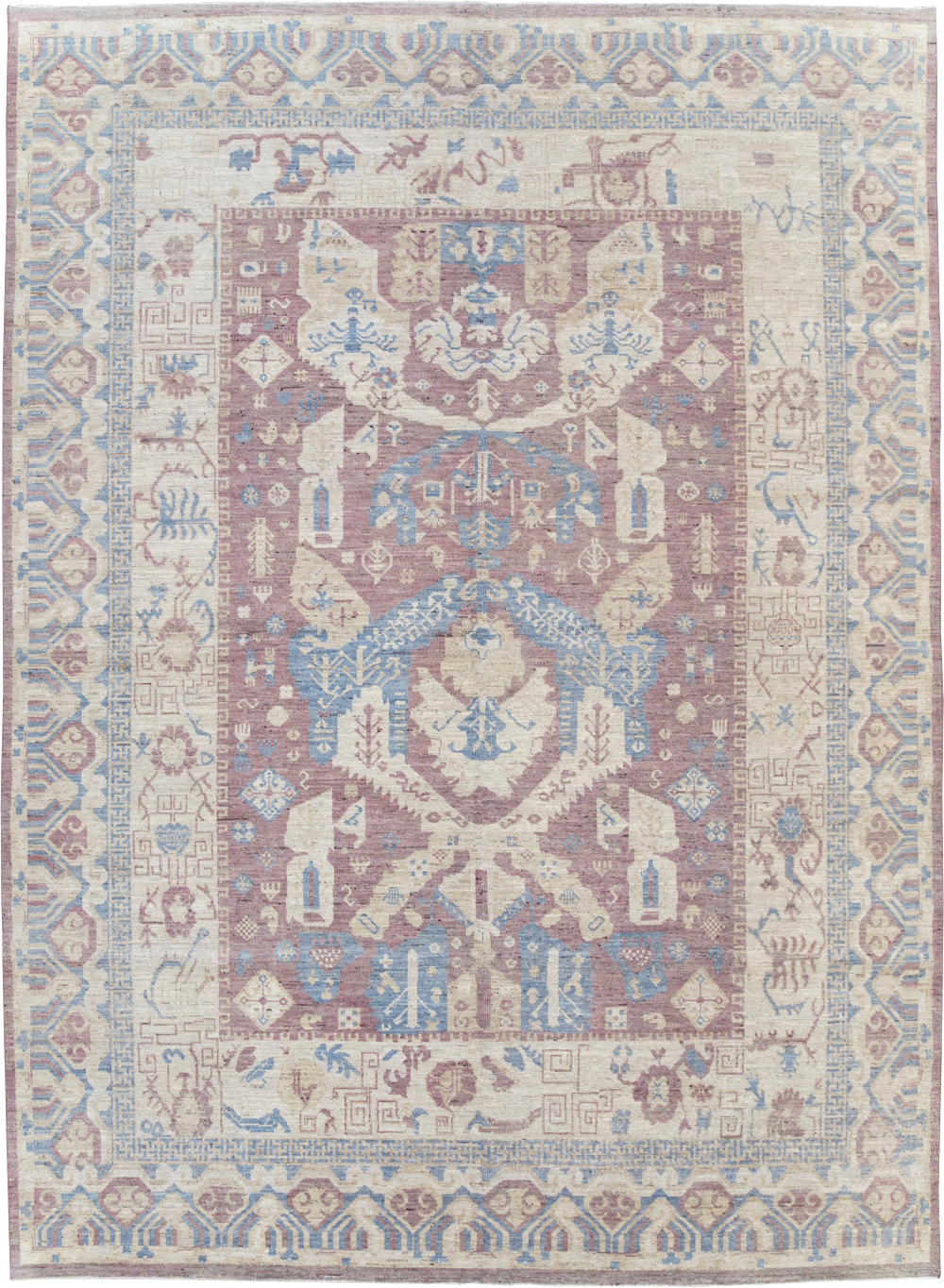 Contemporary East Turkestan Khotan Room Size Carpet, No.31334 - Staging