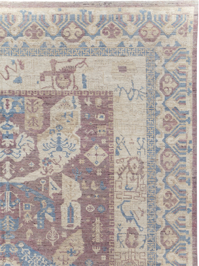 Contemporary East Turkestan Khotan Room Size Carpet, No.31334 - Staging