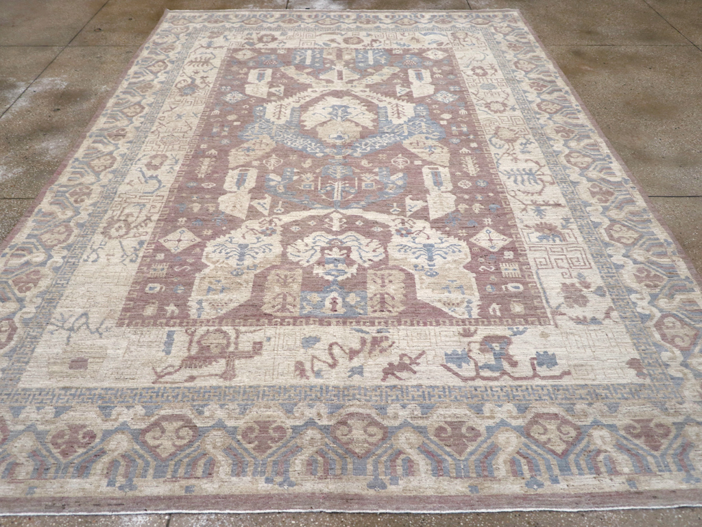 Contemporary East Turkestan Khotan Room Size Carpet, No.31334 - Staging