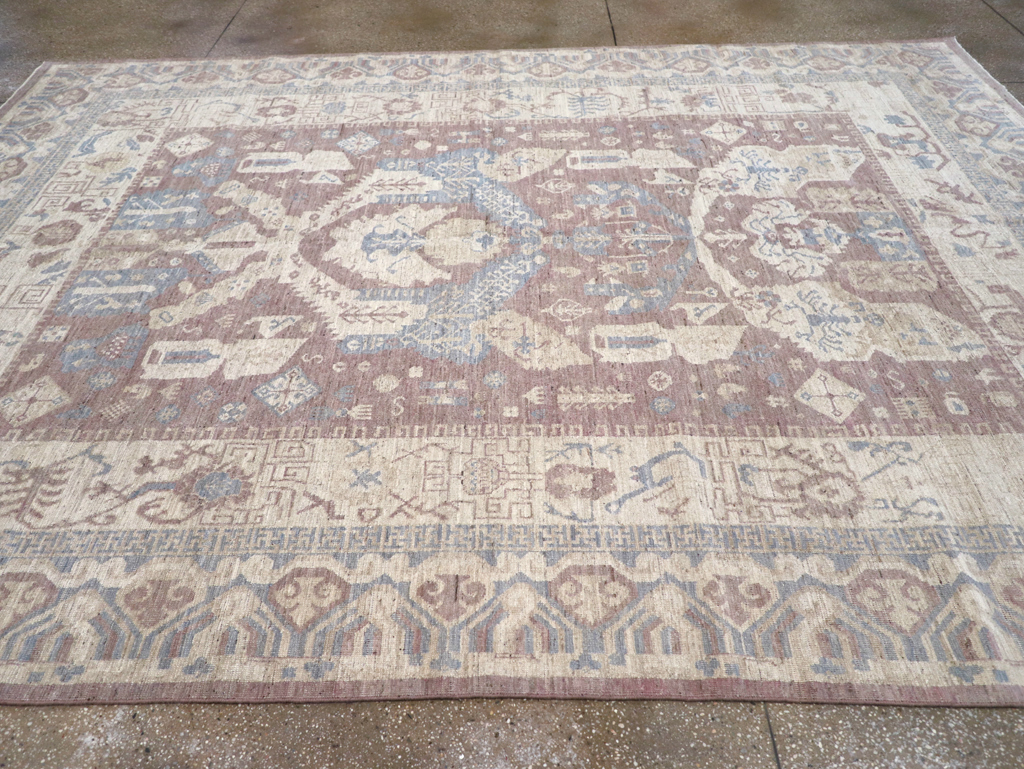 Contemporary East Turkestan Khotan Room Size Carpet, No.31334 - Staging