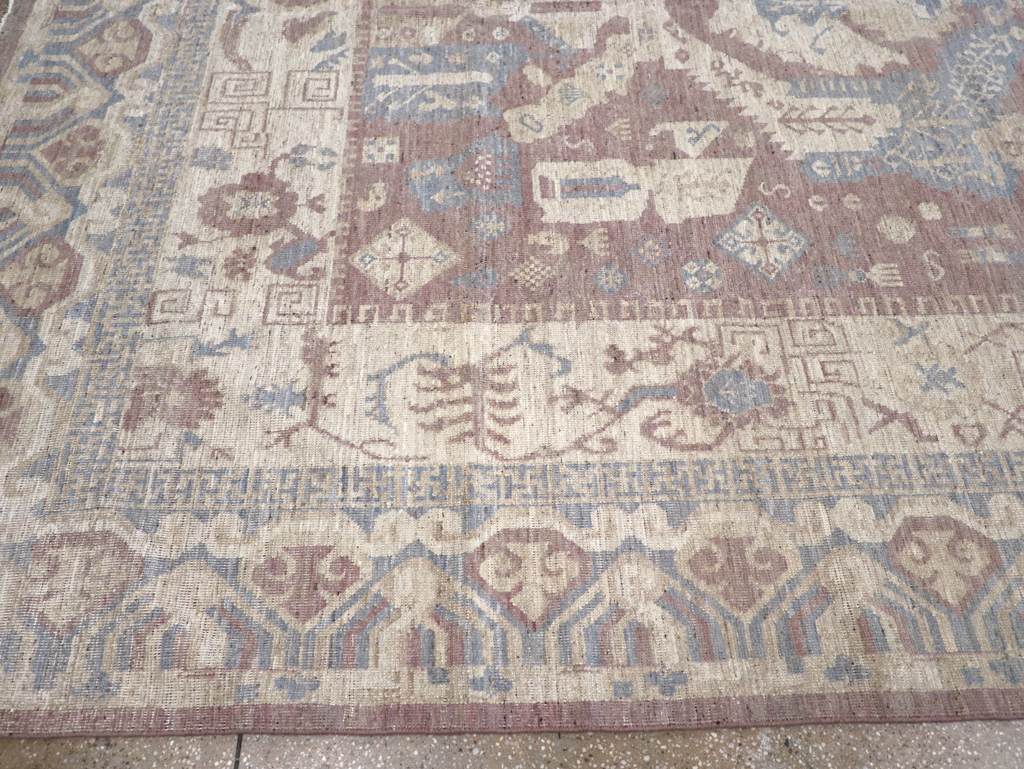 Contemporary East Turkestan Khotan Room Size Carpet, No.31334 - Staging