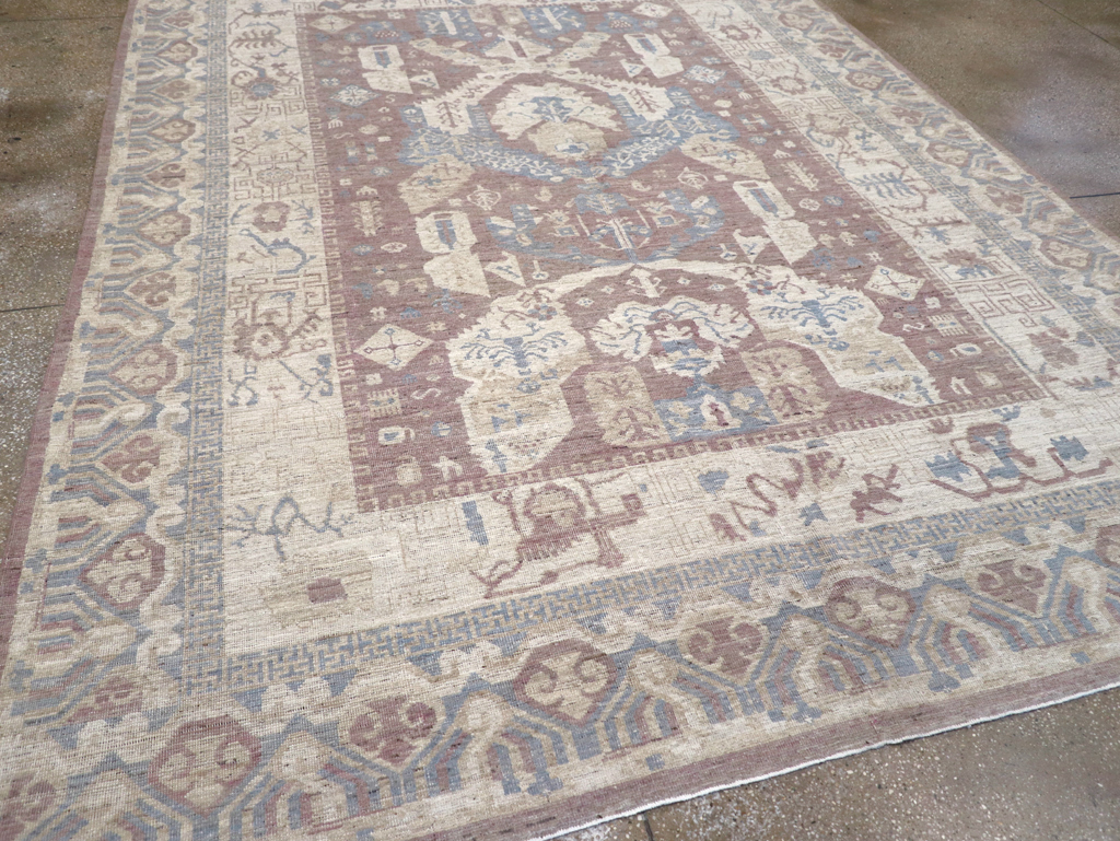 Contemporary East Turkestan Khotan Room Size Carpet, No.31334 - Staging
