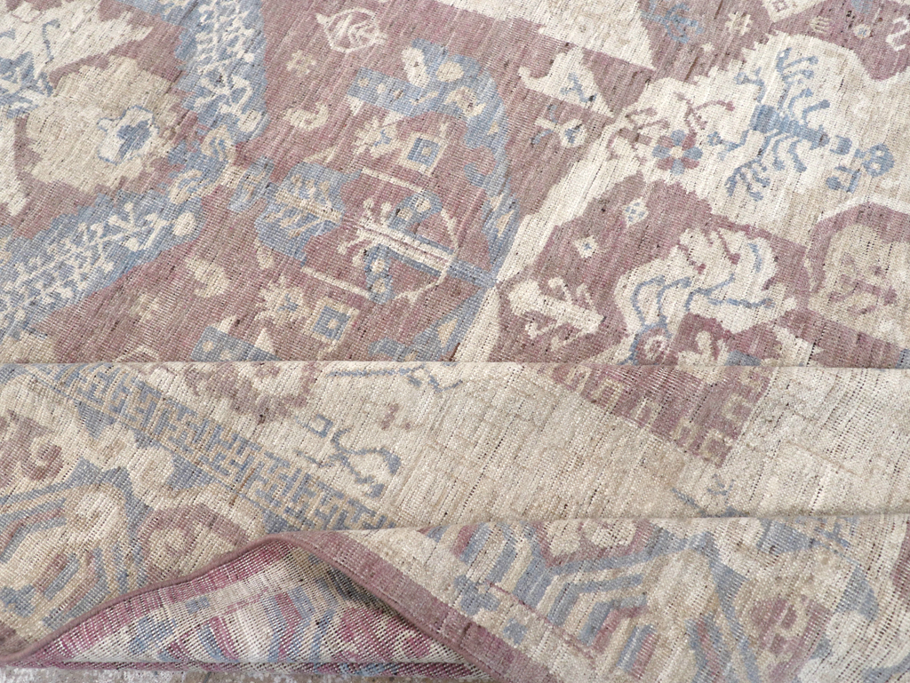 Contemporary East Turkestan Khotan Room Size Carpet, No.31334 - Staging