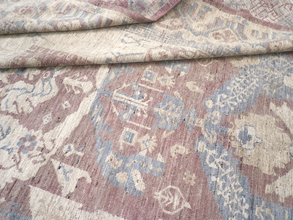 Contemporary East Turkestan Khotan Room Size Carpet, No.31334 - Staging