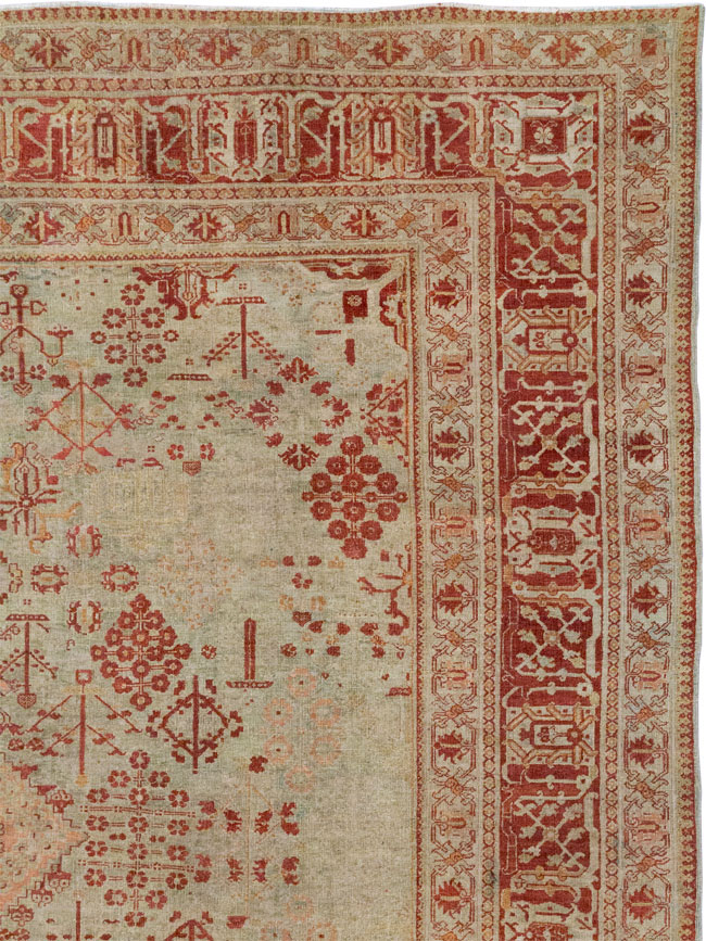 Antique Persian Joshegan Room Size Carpet, No.31336 - Staging