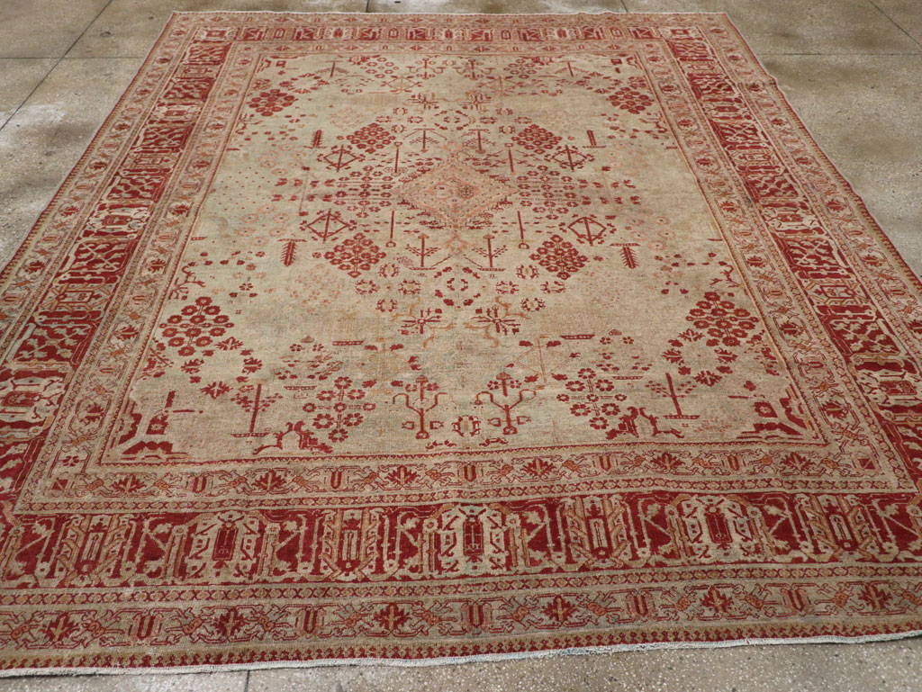 Antique Persian Joshegan Room Size Carpet, No.31336 - Staging