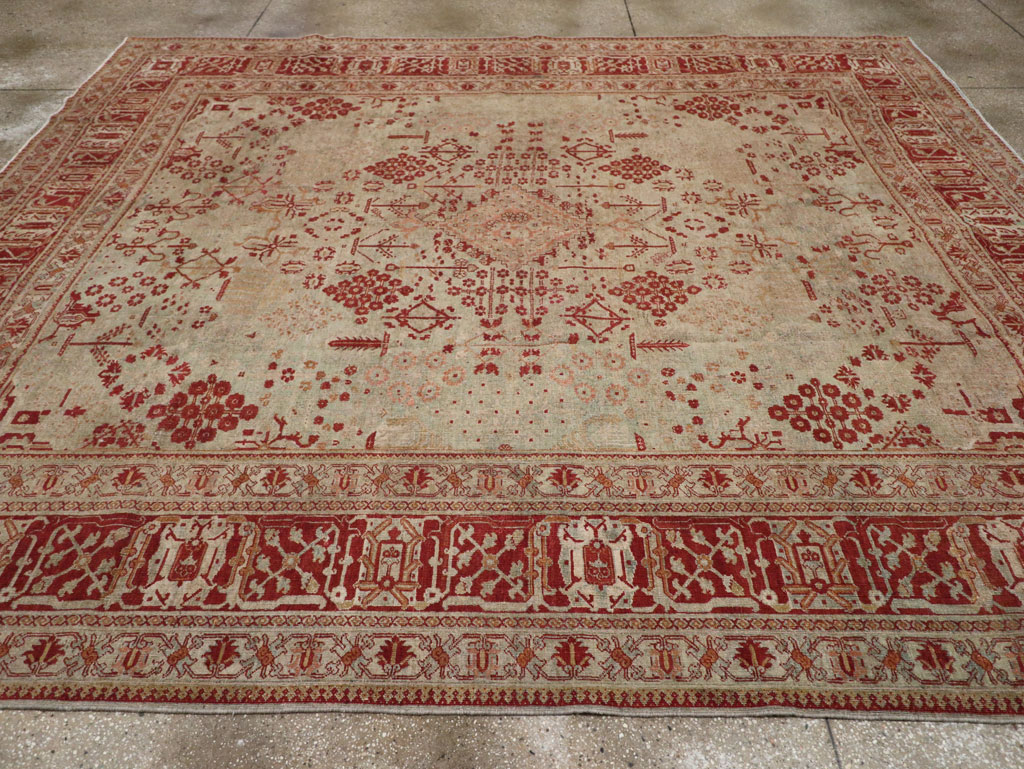 Antique Persian Joshegan Room Size Carpet, No.31336 - Staging