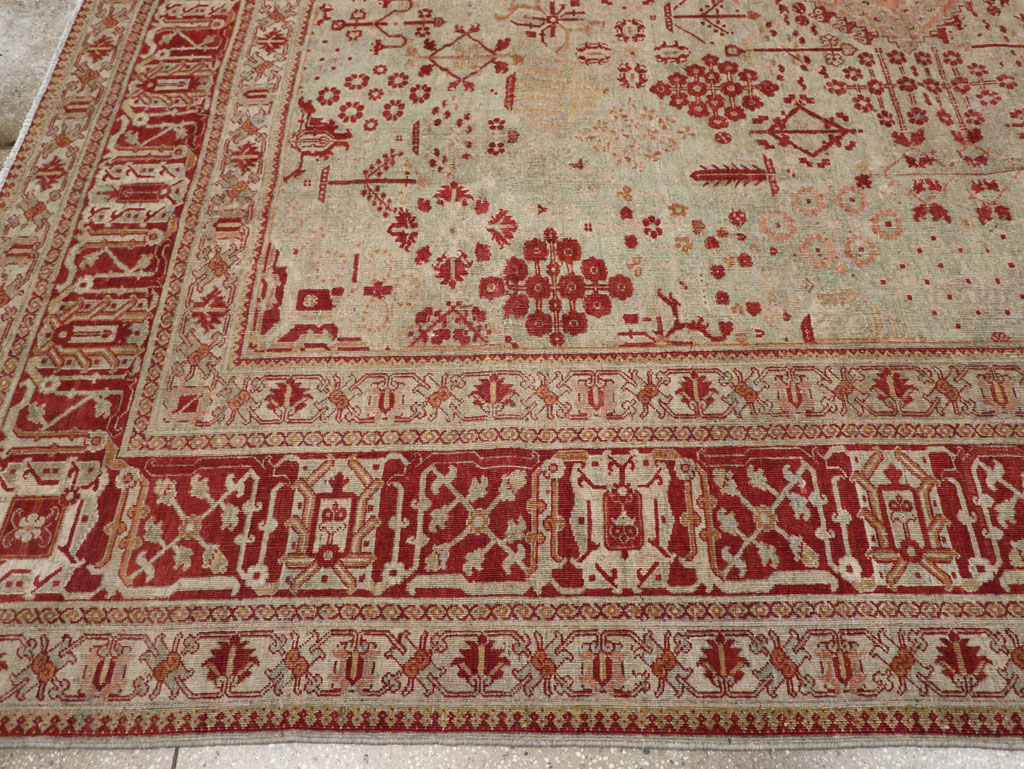 Antique Persian Joshegan Room Size Carpet, No.31336 - Staging
