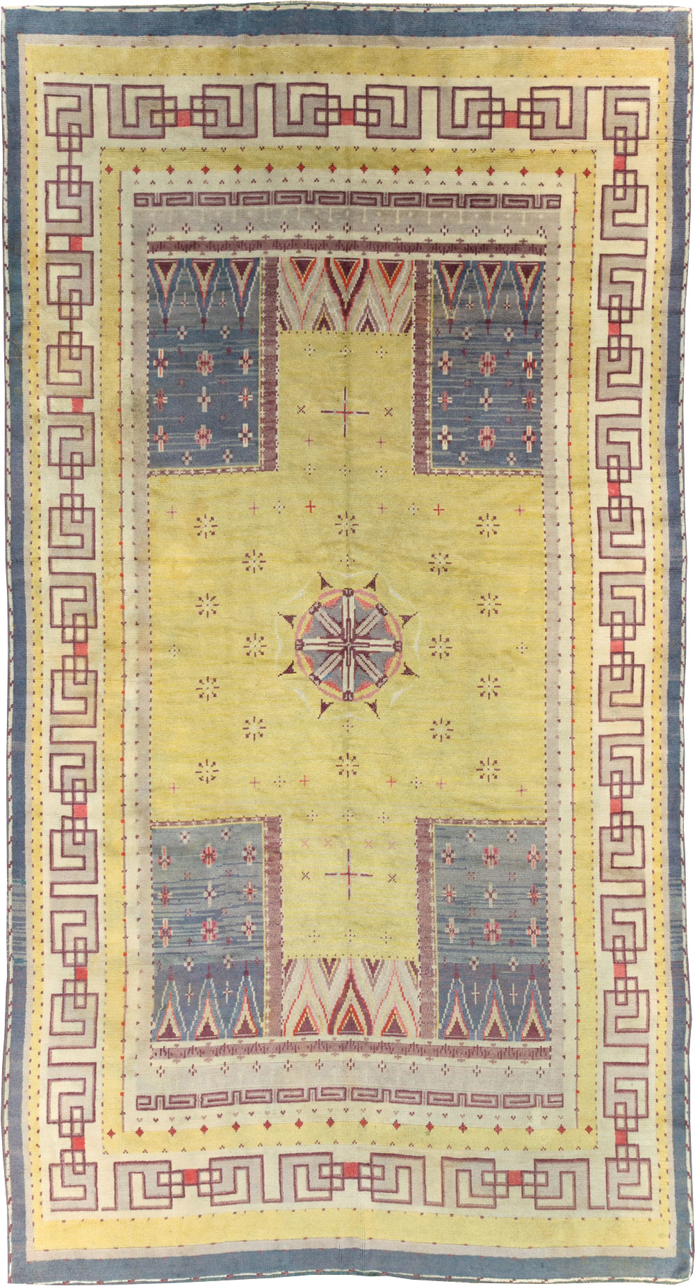 Vintage European Art Deco Long and Narrow Carpet, No.31337 - Staging