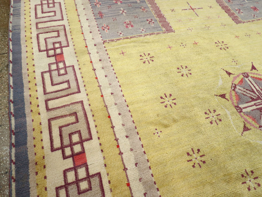 Vintage European Art Deco Long and Narrow Carpet, No.31337 - Staging