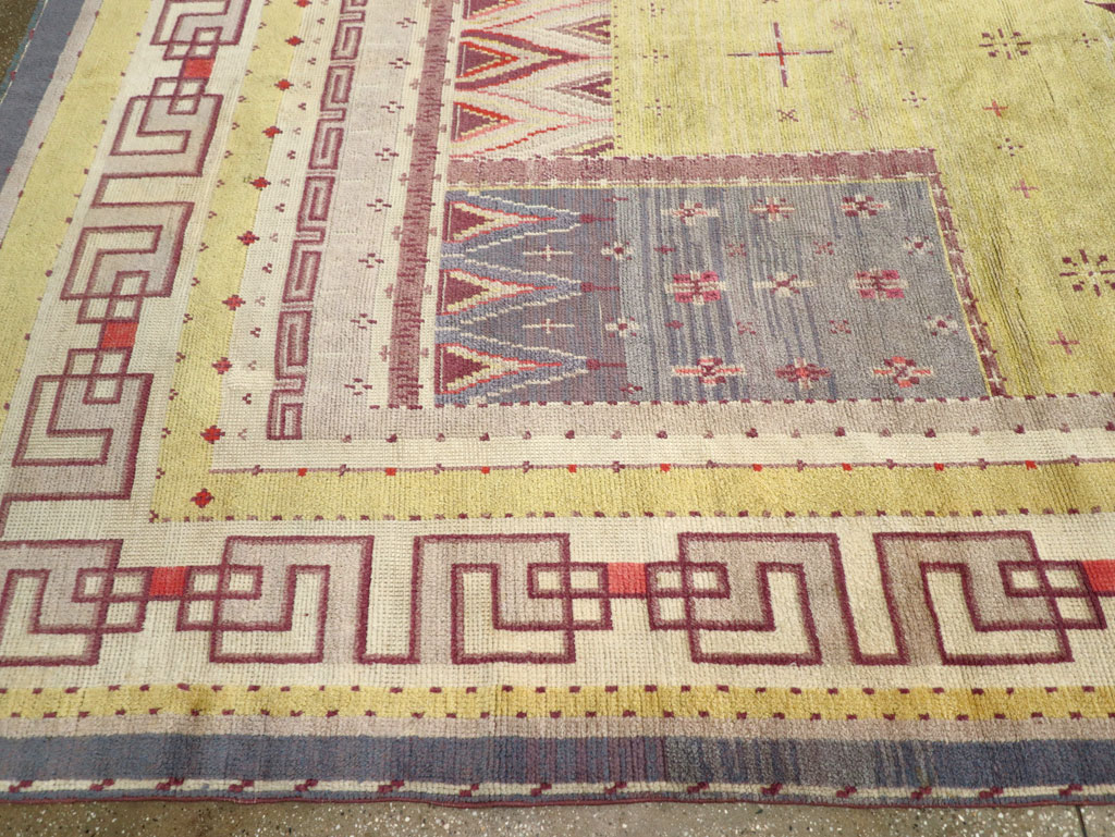 Vintage European Art Deco Long and Narrow Carpet, No.31337 - Staging