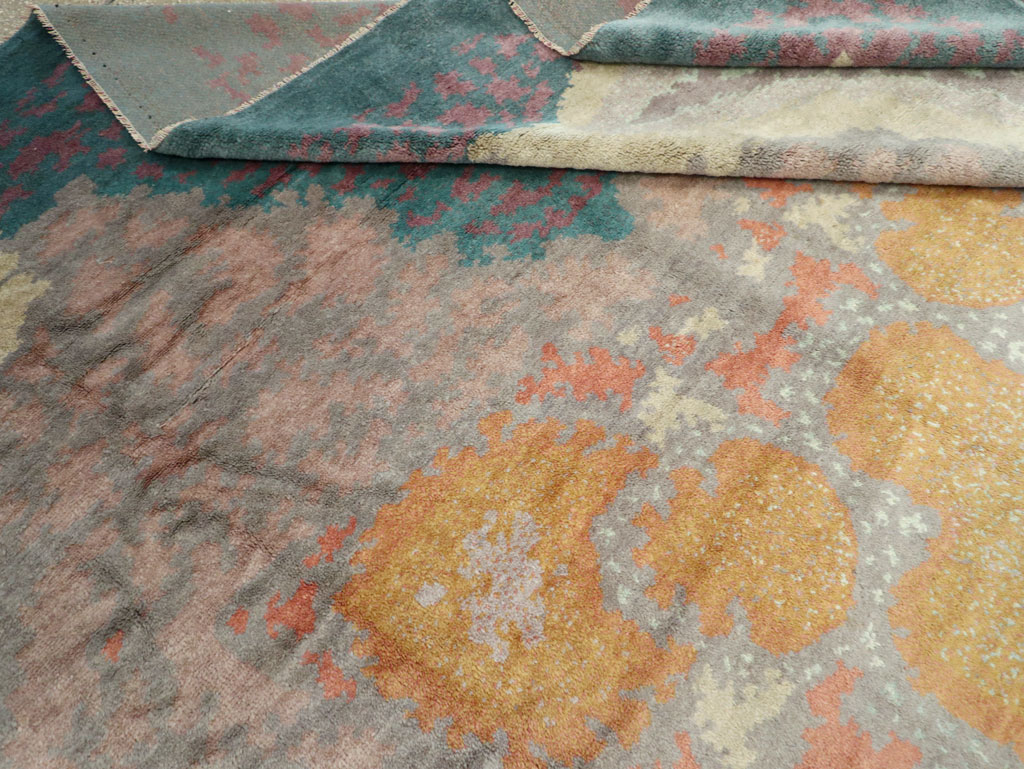 Antique European Art Deco Square Room Size Carpet, No.31338 - Staging