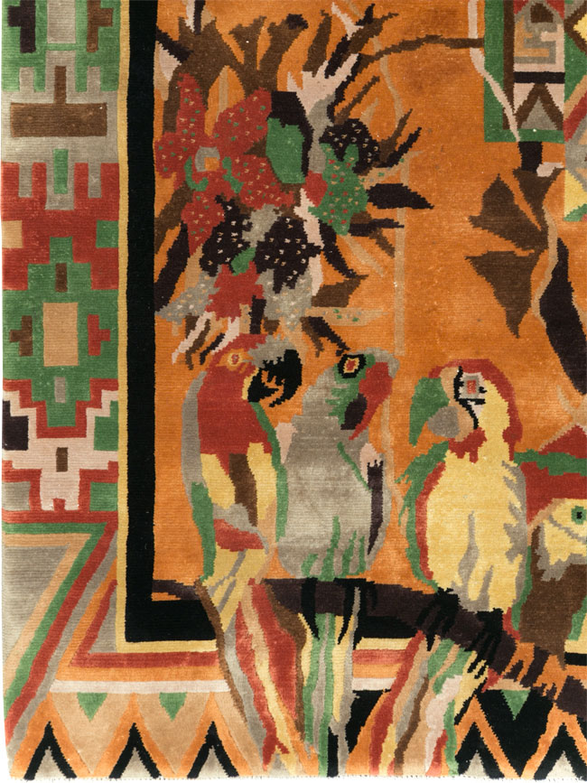 Vintage Tibetan Art Deco Carpet by Nini Ferrucci, No.31340 - Staging