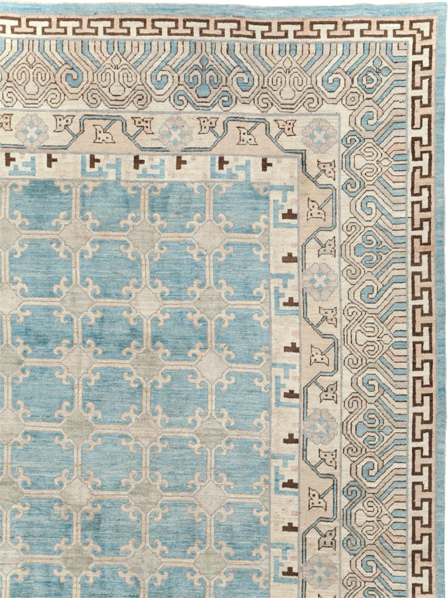 Modern East Turkestan Khotan Large Room Size Carpet, No.31342 - Staging