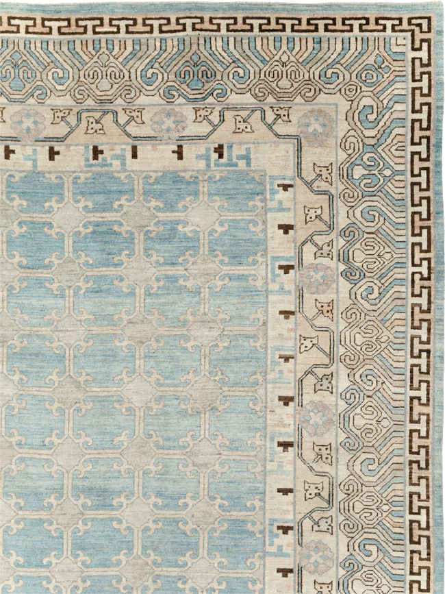 Modern East Turkestan Khotan Large Room Size Carpet, No.31342 - Staging