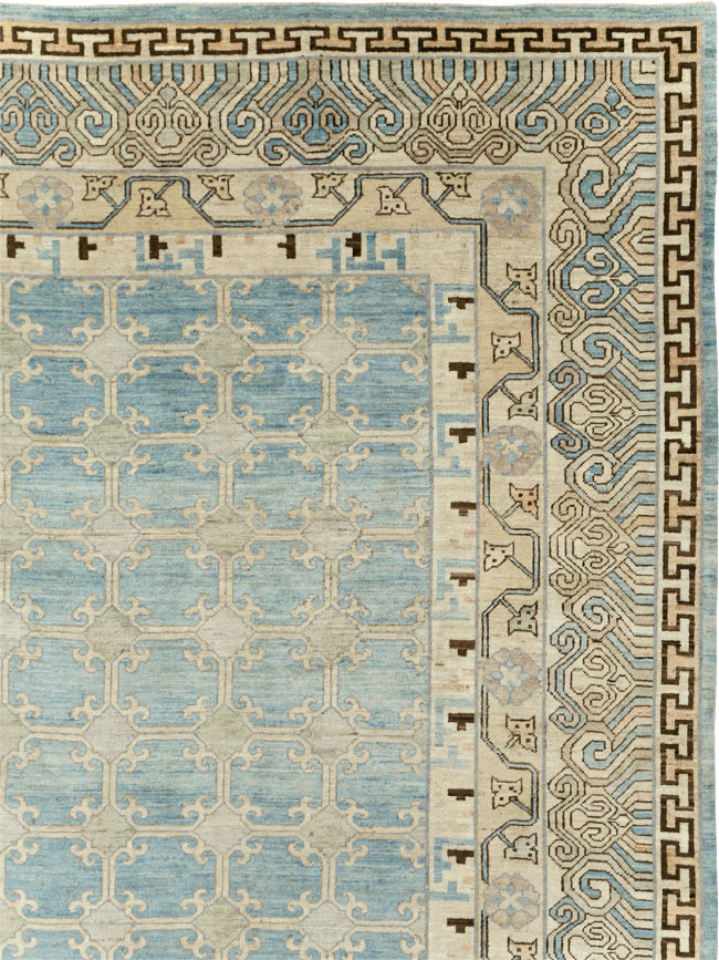 Modern East Turkestan Khotan Large Room Size Carpet, No.31342 - Staging