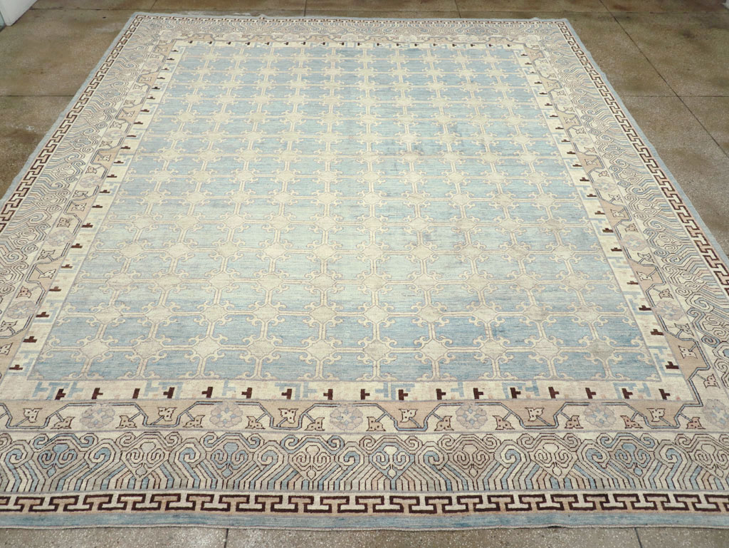 Modern East Turkestan Khotan Large Room Size Carpet, No.31342 - Staging