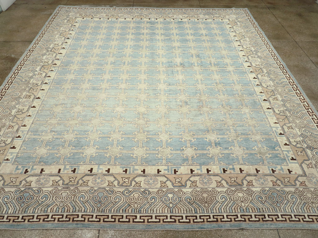 Modern East Turkestan Khotan Large Room Size Carpet, No.31342 - Staging