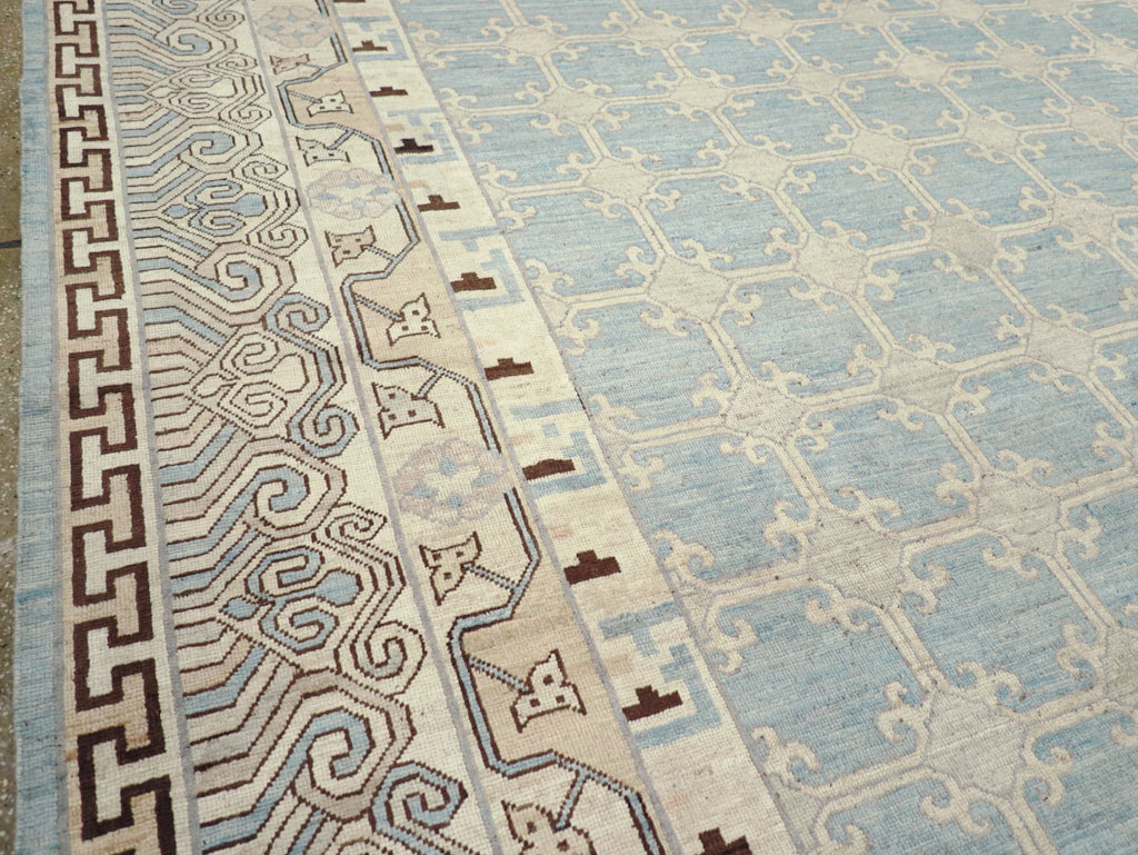 Modern East Turkestan Khotan Large Room Size Carpet, No.31342 - Staging