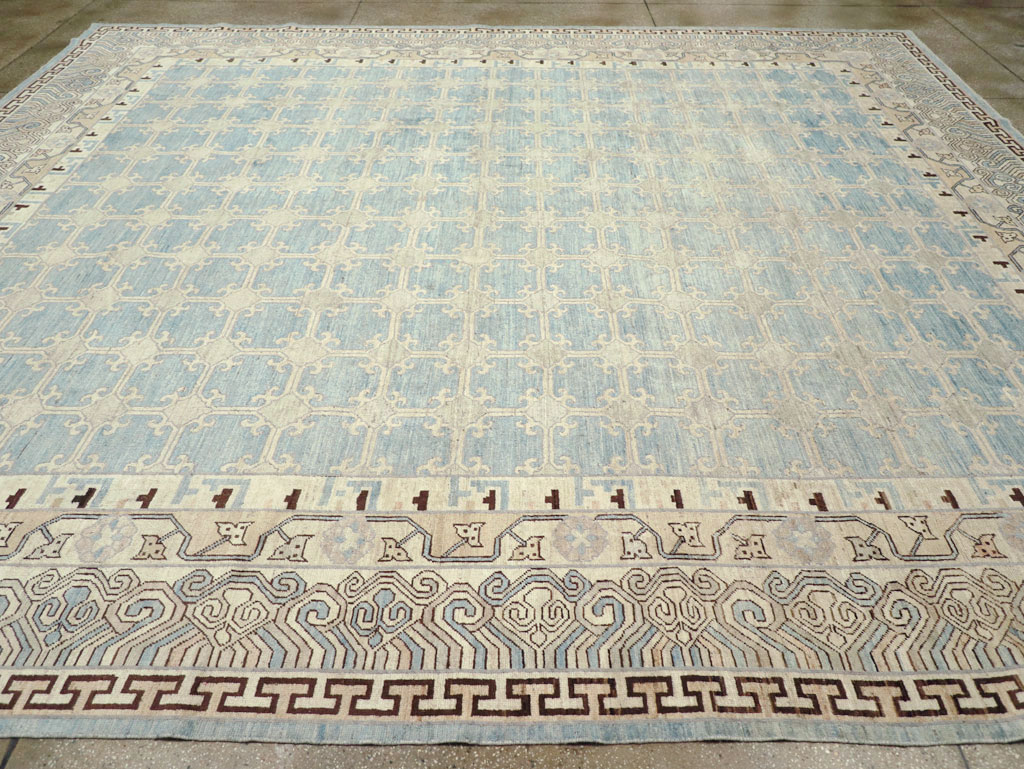 Modern East Turkestan Khotan Large Room Size Carpet, No.31342 - Staging