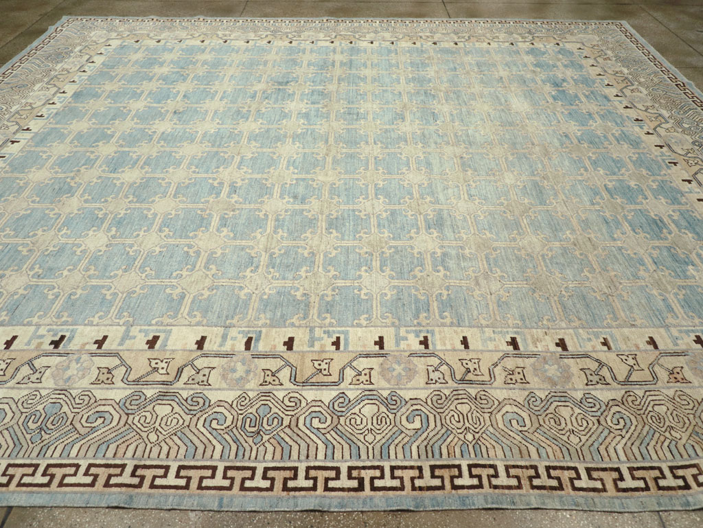 Modern East Turkestan Khotan Large Room Size Carpet, No.31342 - Staging