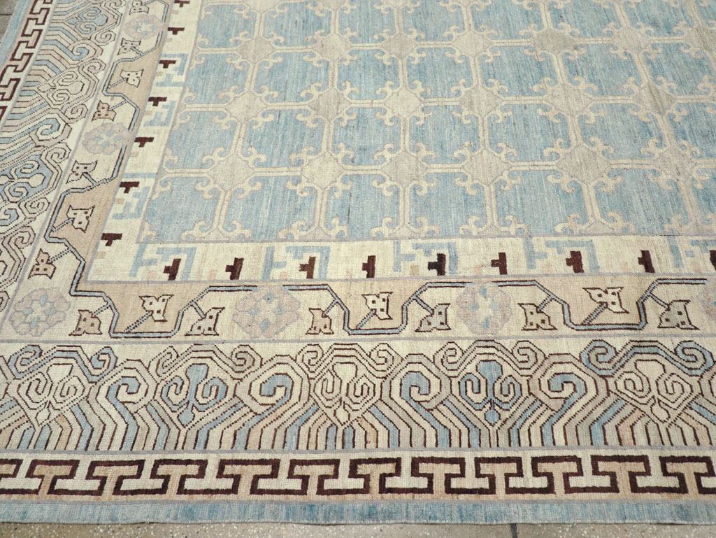 Modern East Turkestan Khotan Large Room Size Carpet, No.31342 - Staging