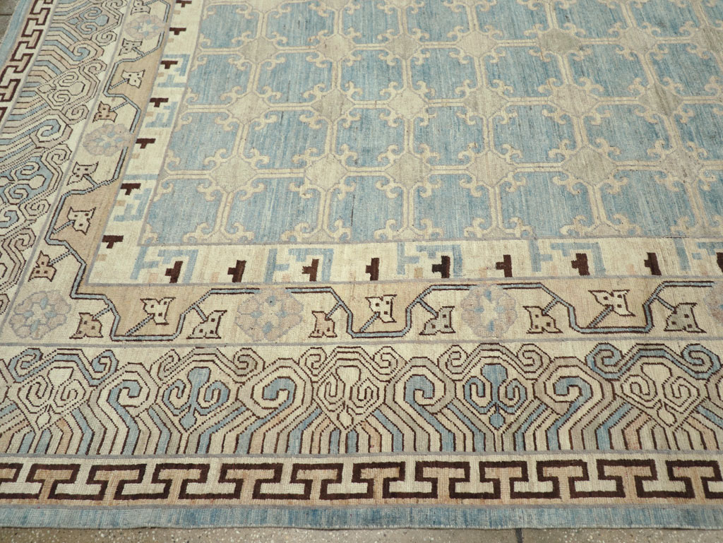 Modern East Turkestan Khotan Large Room Size Carpet, No.31342 - Staging