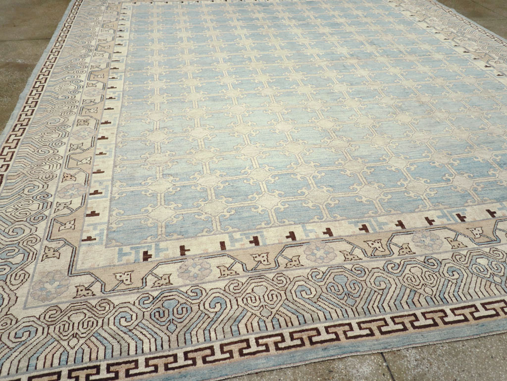 Modern East Turkestan Khotan Large Room Size Carpet, No.31342 - Staging