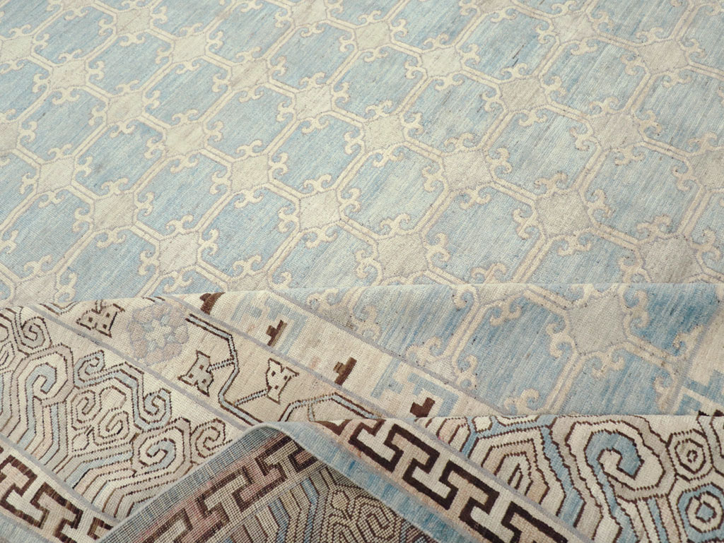 Modern East Turkestan Khotan Large Room Size Carpet, No.31342 - Staging