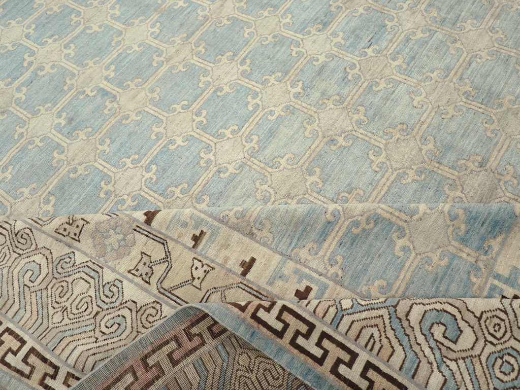 Modern East Turkestan Khotan Large Room Size Carpet, No.31342 - Staging